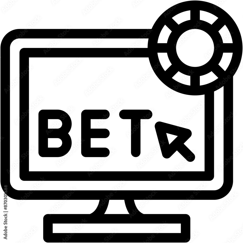 Vector Icon Online Bet, Poker, Online Poker, Gaming, Casino Vector Icon Online Bet, Poker, Online Poker, Gaming, Casino