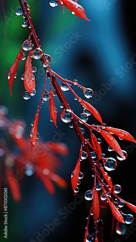 water droplets on a red flower
