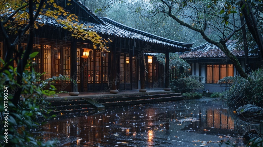 The tranquility of a rainy evening, the sound of droplets on the roof and the smell of wet earth, provides the perfect setting for quiet contemplation. The tranquility of a rainy evening, the sound of droplets on the roof and the smell of wet earth, provides the perfect setting for quiet contemplation.