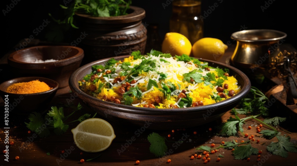 a pan of food with a glass of water next to it with a glass of water. a pan of food with a glass of water next to it with a glass of water.