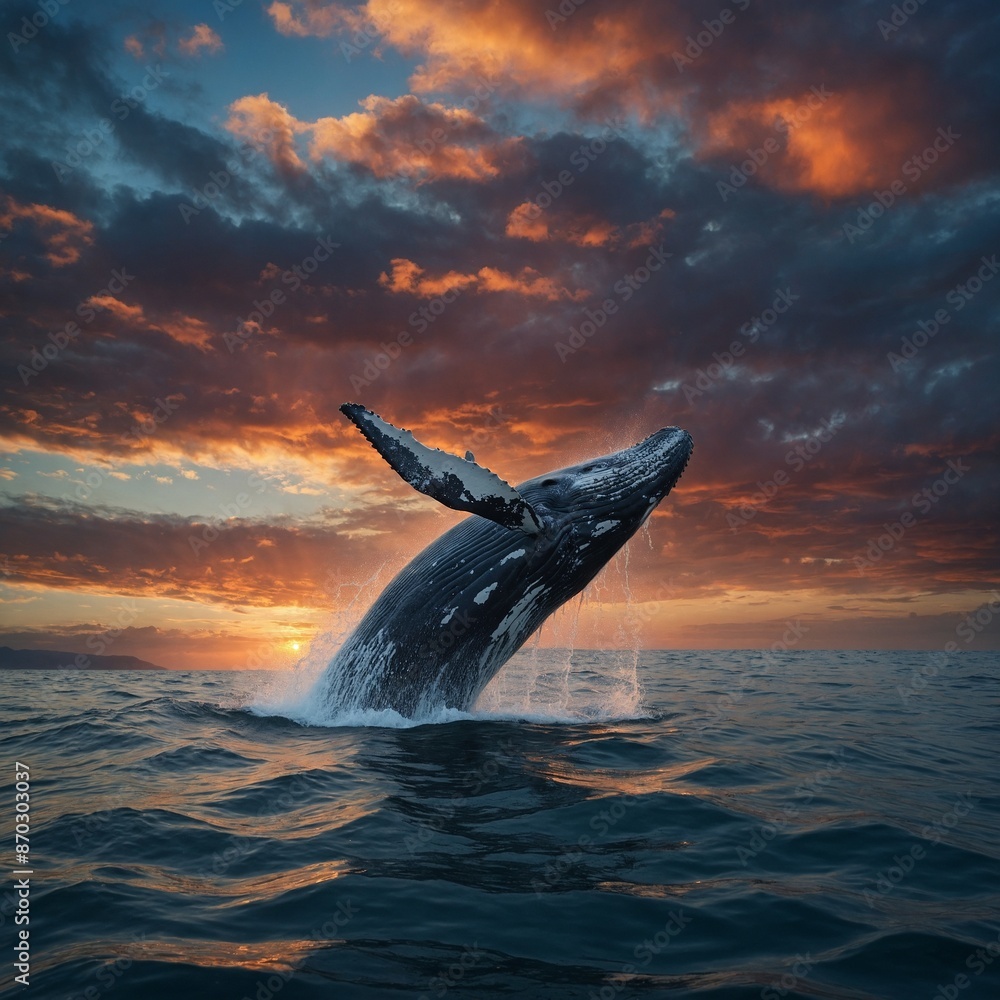 Fototapeta premium A hedgehog exploring a forest floor covered in colorful leaves. 