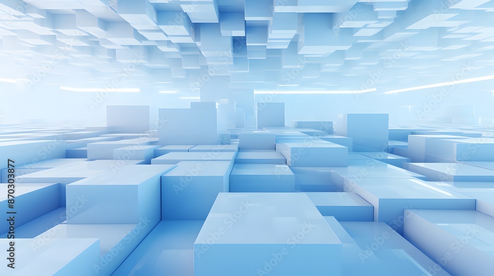 3d rendering of white and blue abstract geometric background. Scene for advertising, technology, showcase, banner, game, sport, cosmetic, business, metaverse. Sci-Fi Illustration. Product display 3d rendering of white and blue abstract geometric background. Scene for advertising, technology, showcase, banner, game, sport, cosmetic, business, metaverse. Sci-Fi Illustration. Product display