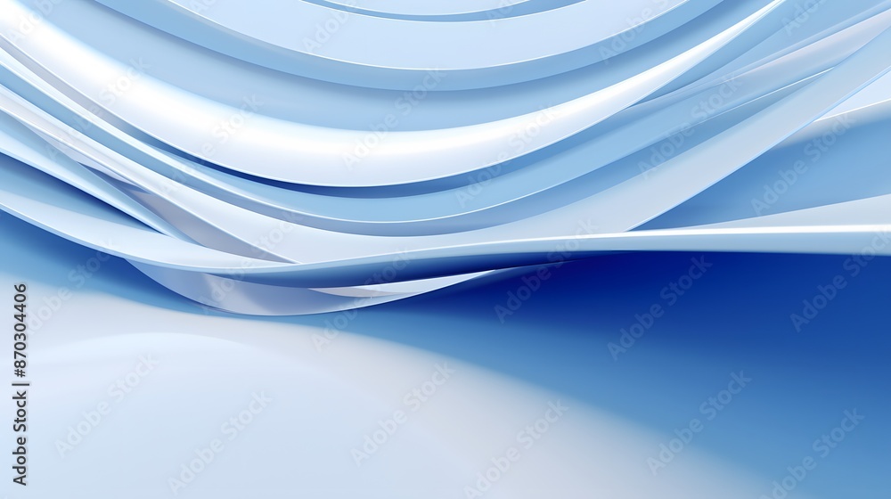 Fototapeta premium 3d rendering of white and blue abstract geometric background. Scene for advertising, technology, showcase, banner, game, sport, cosmetic, business, metaverse. Sci-Fi Illustration. Product display