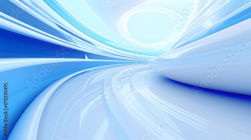 Fototapeta Naklejka Na Ścianę i Meble -  3d rendering of white and blue abstract geometric background. Scene for advertising, technology, showcase, banner, game, sport, cosmetic, business, metaverse. Sci-Fi Illustration. Product display