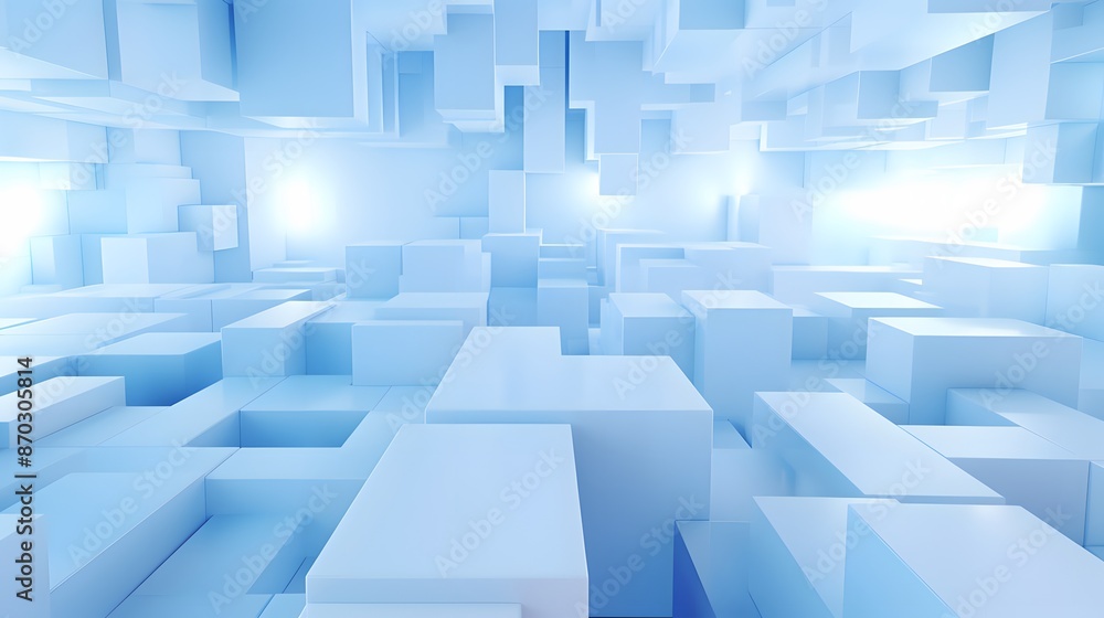 3d rendering of white and blue abstract geometric background. Scene for advertising, technology, showcase, banner, game, sport, cosmetic, business, metaverse. Sci-Fi Illustration. Product display 3d rendering of white and blue abstract geometric background. Scene for advertising, technology, showcase, banner, game, sport, cosmetic, business, metaverse. Sci-Fi Illustration. Product display