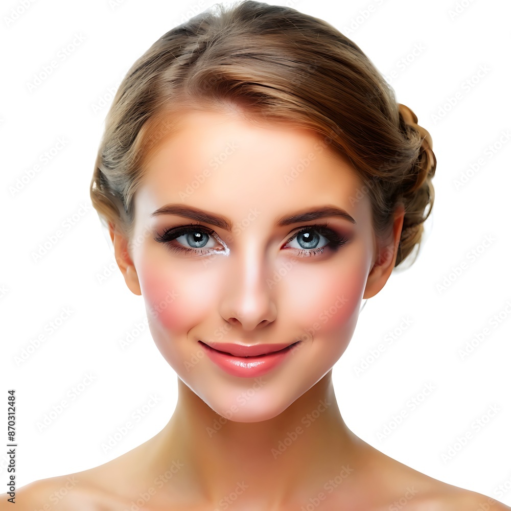 Beautiful Woman with Blonde Hair and Blue Eyes Smiling. Beautiful Woman with Blonde Hair and Blue Eyes Smiling.