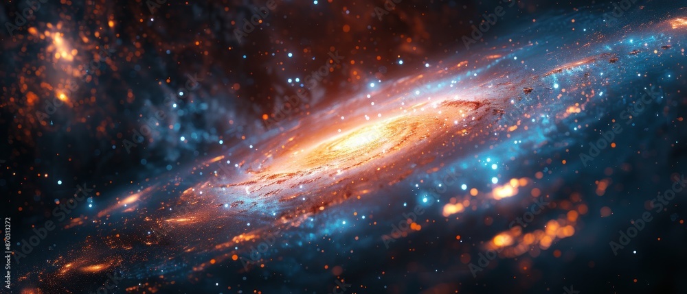 Fototapeta premium An AI assistant helps researchers visualize astronomical data, revealing new insights into the universe. The image captures the collaboration between astrophysicists and artificial intelligence in