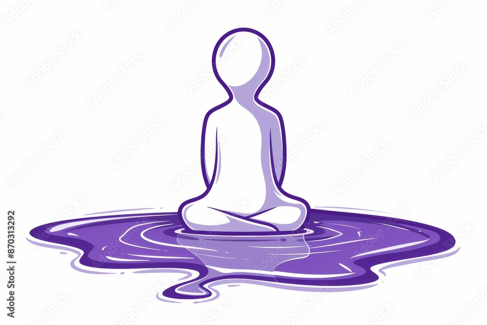 Meditation illustration with a figure in a serene pose promoting mindfulness and mental wellness Meditation illustration with a figure in a serene pose promoting mindfulness and mental wellness