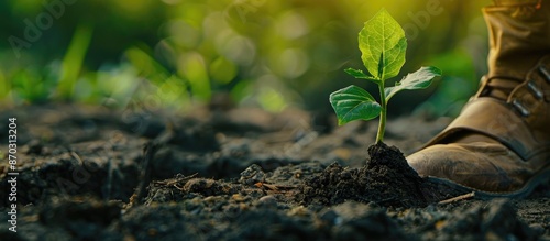 young green sprout on the g...