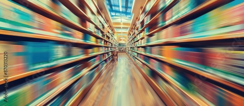 Blurred motion aisle of boo...