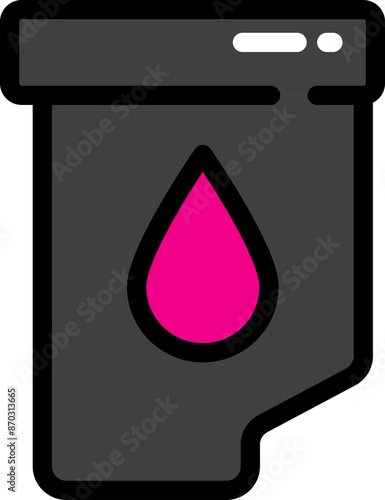 Cartridge ink printer line icon