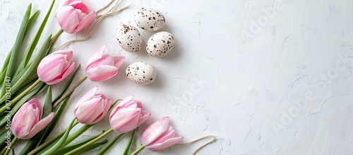Easter-themed flat lay with...