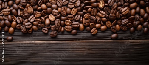 Coffee beans set on a rusti...