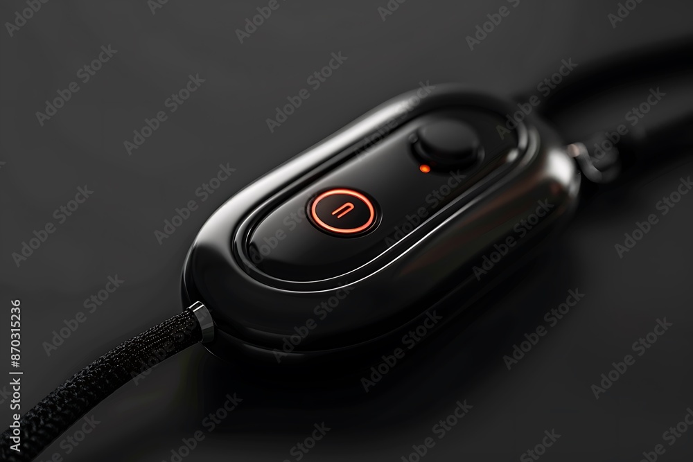 Minimalist blood oxygen monitor, sleek, photorealistic, close-up, dramatic lighting Minimalist blood oxygen monitor, sleek, photorealistic, close-up, dramatic lighting