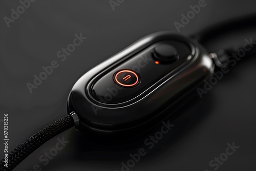 Minimalist blood oxygen monitor, sleek, photorealistic, close-up, dramatic lighting