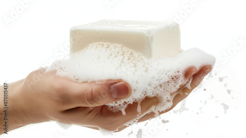 soap and foam isolated on b...