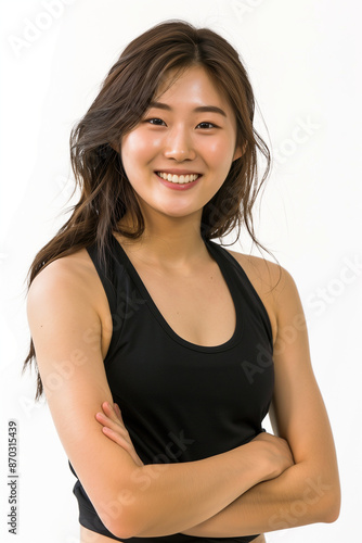 Smiling female Asian teenag...