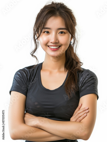 Smiling female Asian teenag...