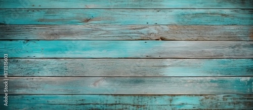 Rustic distressed aqua green blue hues on a reclaimed wood surface, perfect for a copy space image.
