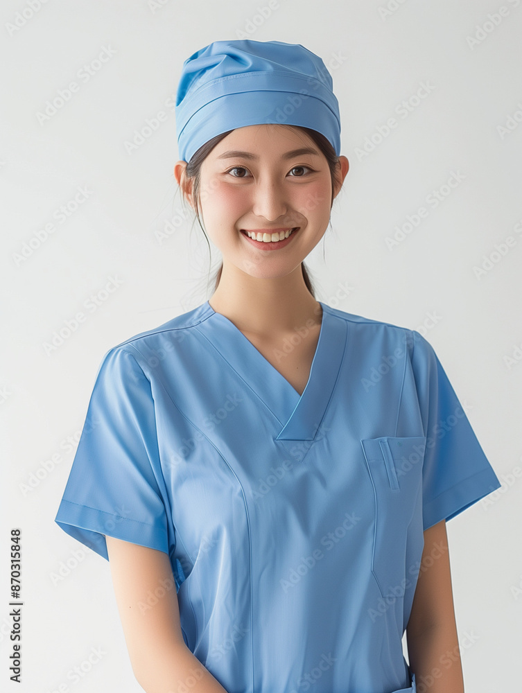 portrait of a Asian female doctor smiling, isolated on white background portrait of a Asian female doctor smiling, isolated on white background