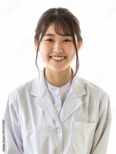 female doctor smiling isola...