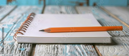 Notebook with a pencil in a...