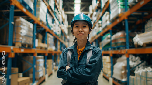 young woman warehouse emplo...