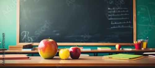 Table with various school s...