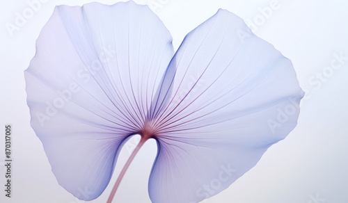 A close-up shot of a purple petal with intricate transparent veins, showcasing its delicate and intricate structure