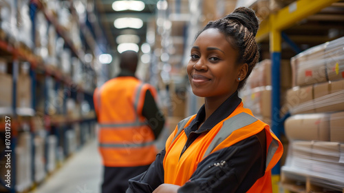 black female warehouse empl...