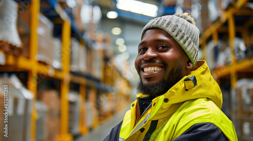 black male warehouse employ...