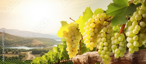 Vineyard with juicy white w...