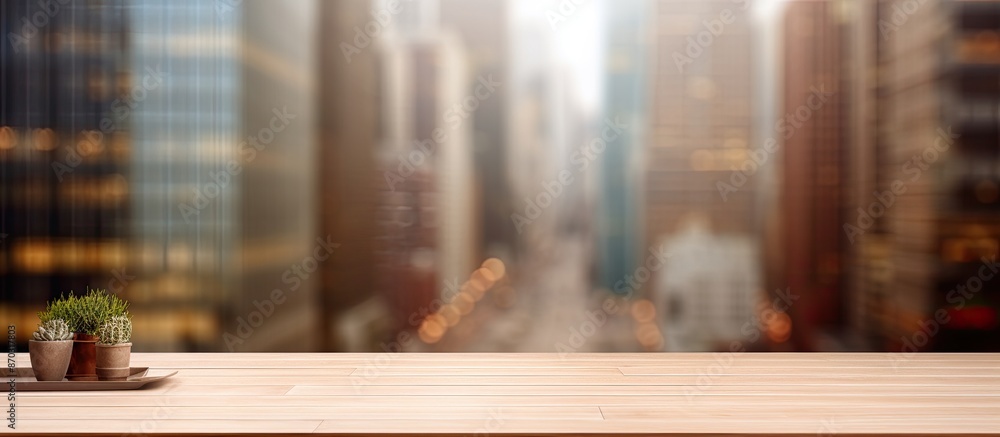 Blurry building in the background of a table top with copy space image. Blurry building in the background of a table top with copy space image.