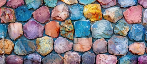 Colorful stone wall backgro...