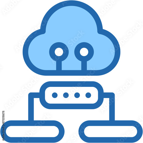 Vector Icon Cloud Computing, Integration, Air Host, Technology, Cloud Data