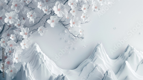 Beautiful sakura tree and m...