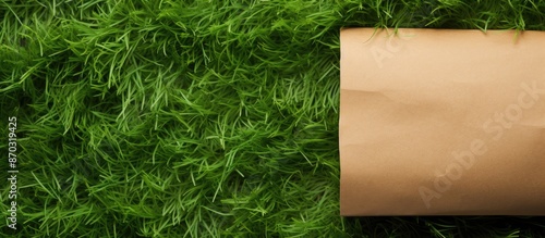 Brown paper torn on a green...