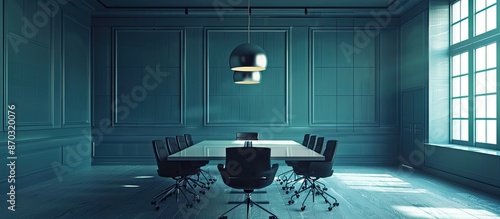 Board room with an empty co...