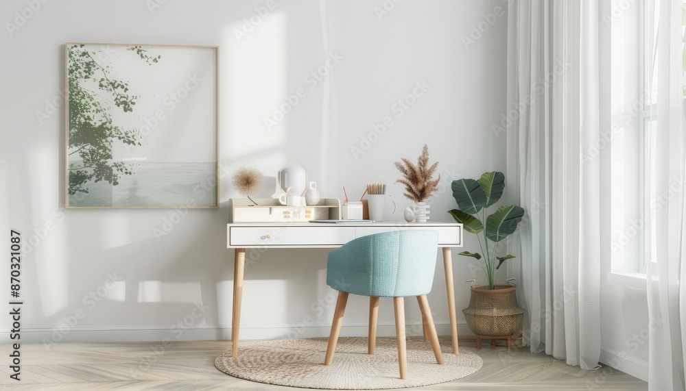 Minimalist Home Office with Natural Elements Minimalist Home Office with Natural Elements