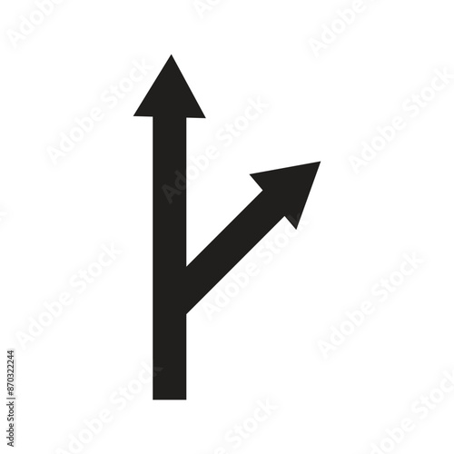 Black double arrow with loop in different directions. Alternate Route line and filled symbols, isolated with white background. 123.