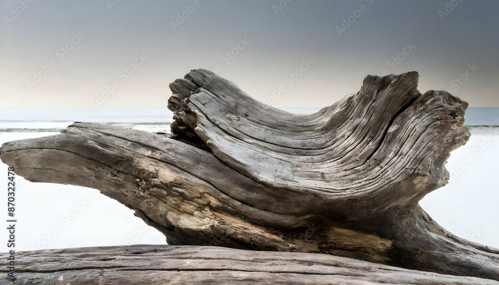 a weathered driftwood log against a stark white background, focusing on the intricate details and the organic beauty of the wood. a weathered driftwood log against a stark white background, focusing on the intricate details and the organic beauty of the wood.