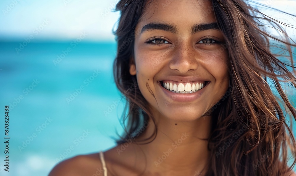 Beautiful Woman Smiling with White Teeth Portrait Beautiful Woman Smiling with White Teeth Portrait