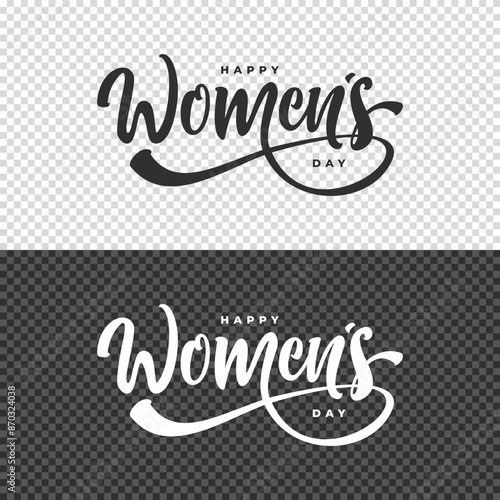 happy womens day lettering clipart element design