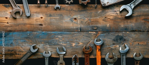 Various tools arranged on a...