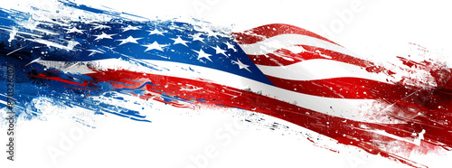 american flag painted isolated