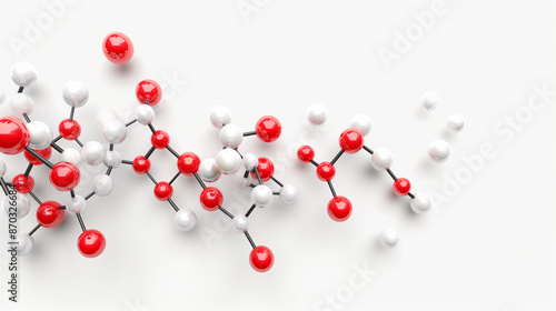 Molecules on white background