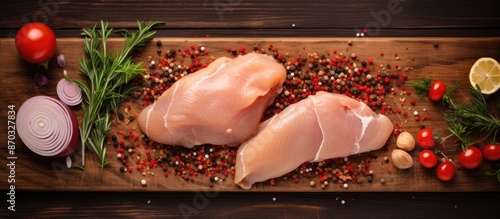Fresh raw chicken fillet wi...