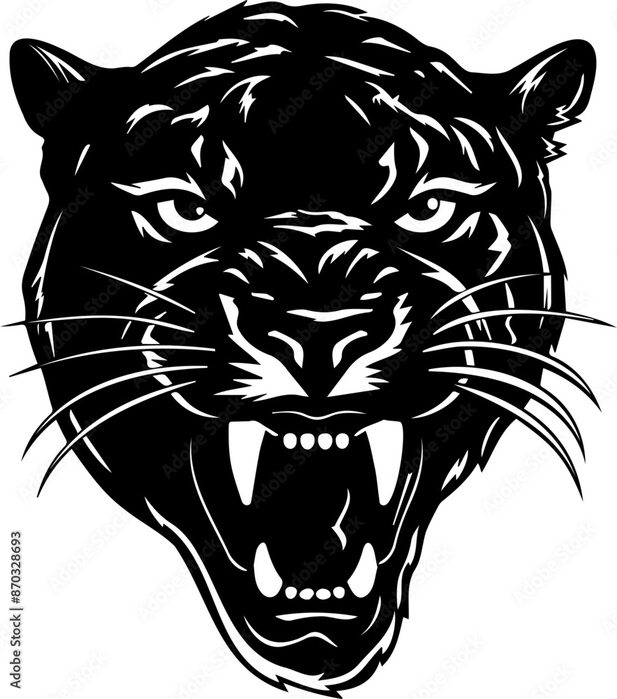Fototapeta premium Panther SVG vector transparent background PNG clipart