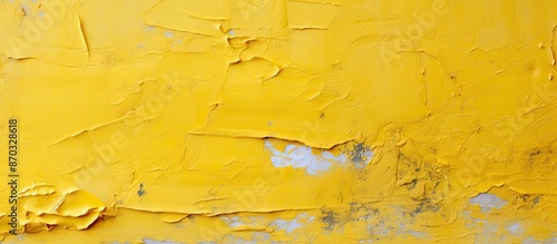 Texture of yellow paint pee...