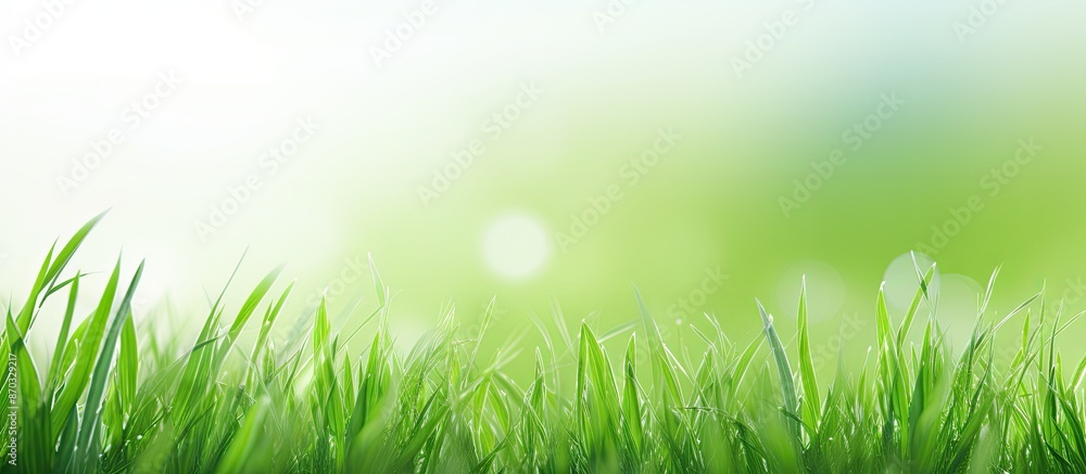 Banner featuring lush green grass against a plain background for added copy space image. Banner featuring lush green grass against a plain background for added copy space image.
